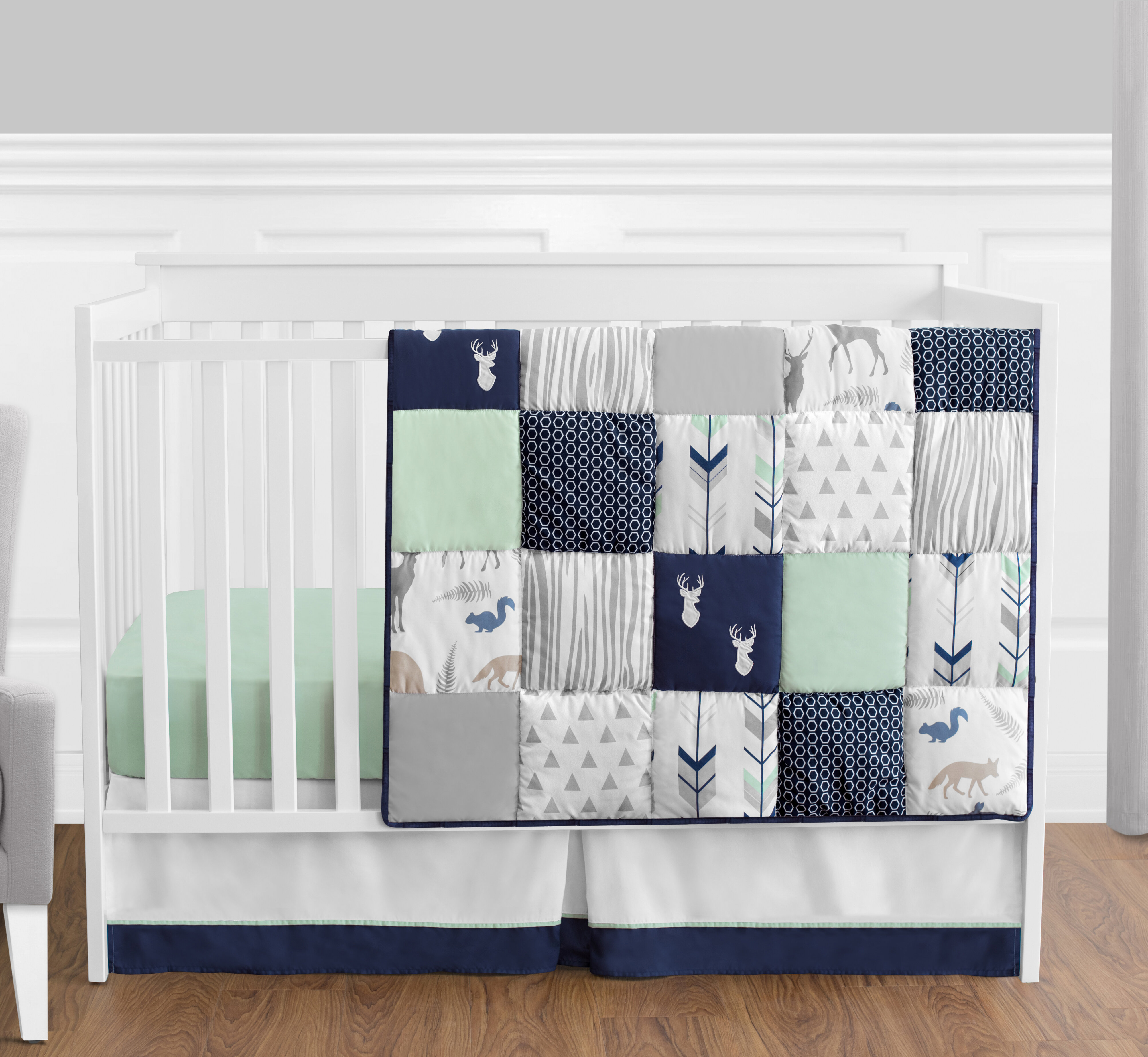 Robot Crib Sheet ~ Robot Crib Bedding ~ Baby Bedding ~ Baby Shower Gift ~ Robot Nursery ~ Quick Ship
