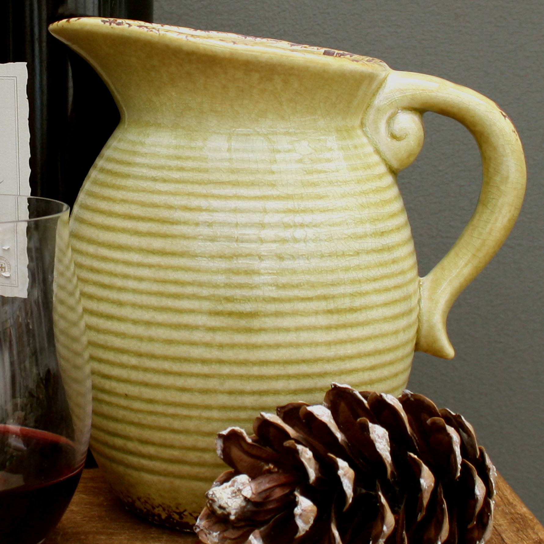 Brambly Cottage Humphreys Distressed Ribbed Ceramic Flower Jug Dusky Table Vase Reviews Wayfair Co Uk