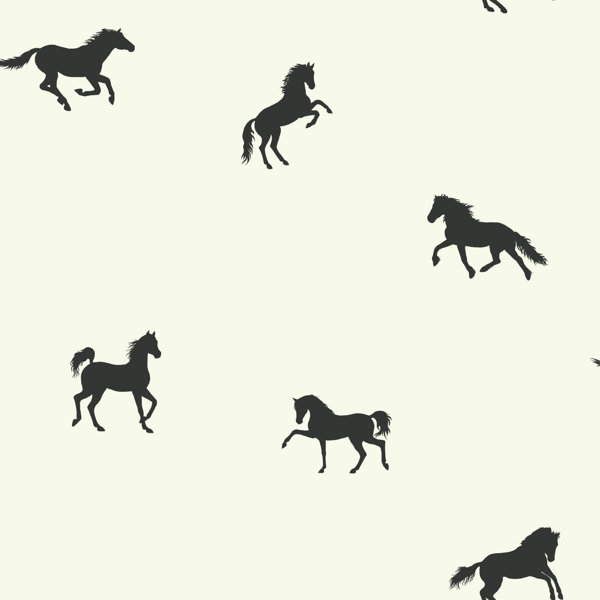 Harriet Bee Emery 33 L X 20 5 W Horses Wallpaper Roll Wayfair Aesthetic animals horses vibes vsco wallpaper minimalist trendy filters vintage retro nature background friends summer blue green. emery 33 l x 20 5 w horses wallpaper roll