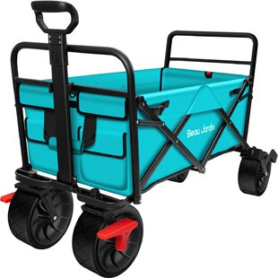 Utility Garden Shopping Cart Black Impact Canopies Collapsible Folding Beach Wagon