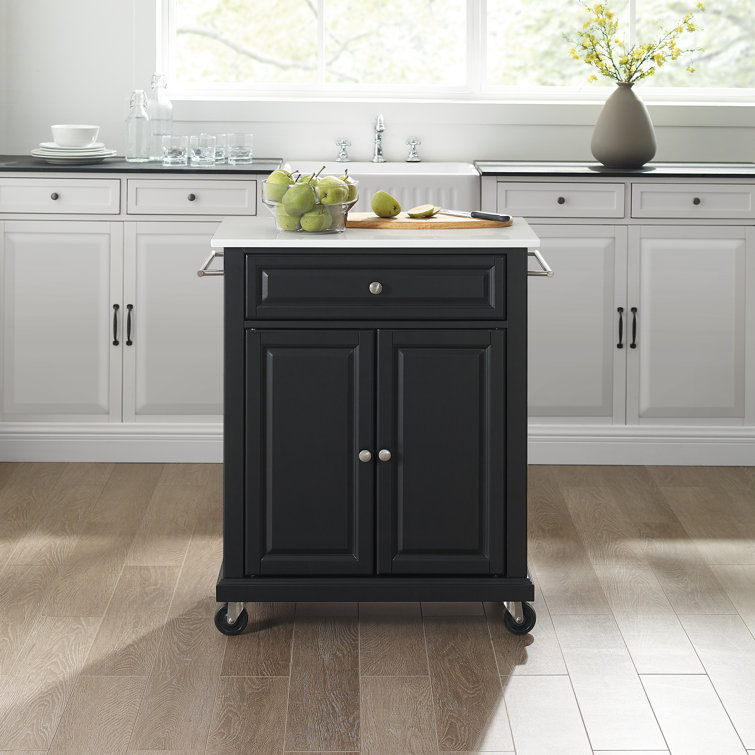 Winston Porter Carreen Kitchen Cart With Granite Top Reviews Wayfair