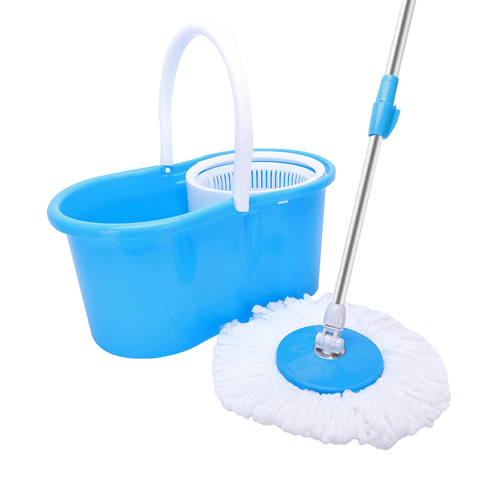 360° Spinner Mop & Bucket Set Floor Cleaner Adjustable Handle & Mop Head Purple 