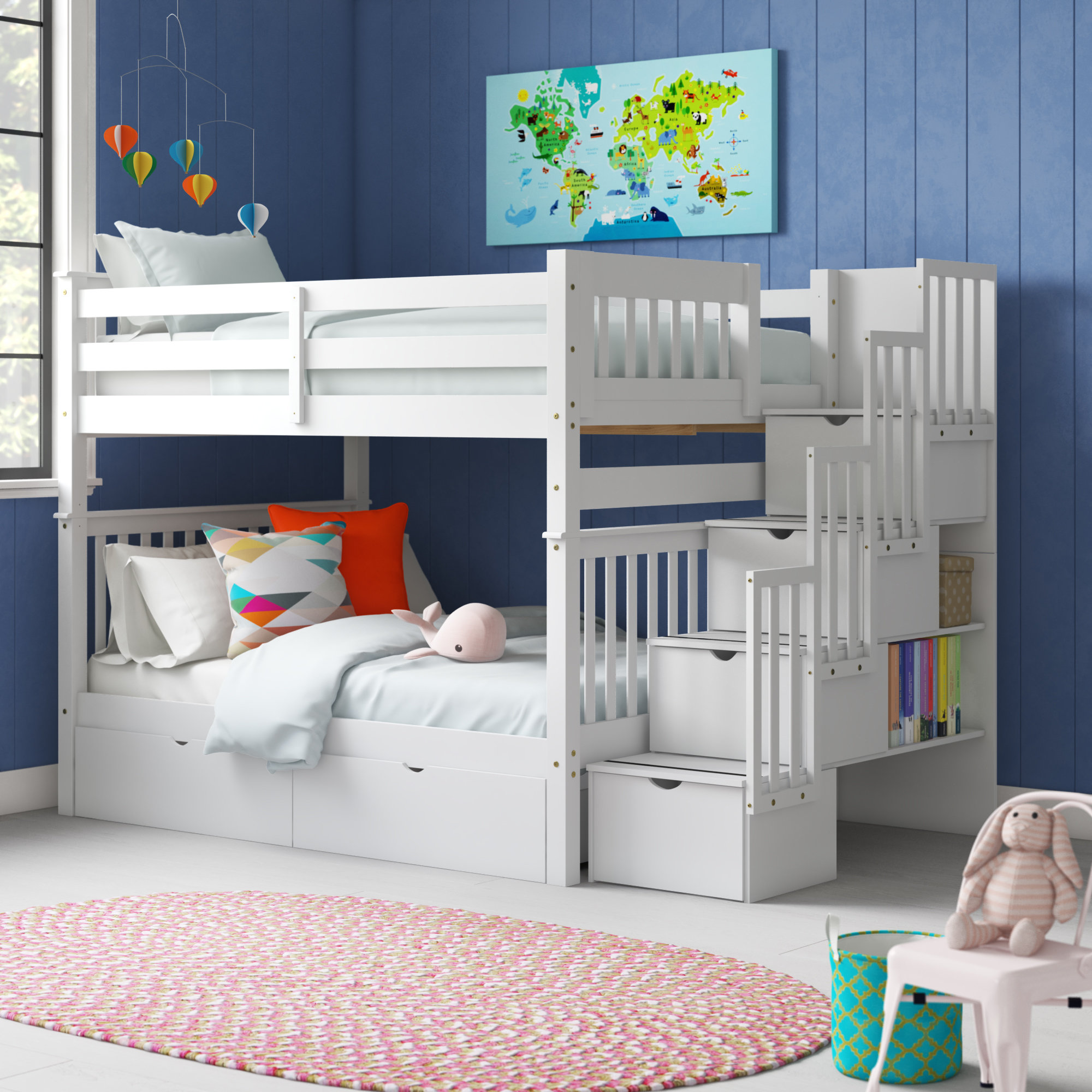 Harriet Bee Tena Full Over Full 6 Drawer Solid Wood Standard Bunk Bed With Shelves By Harriet Bee Reviews Wayfair