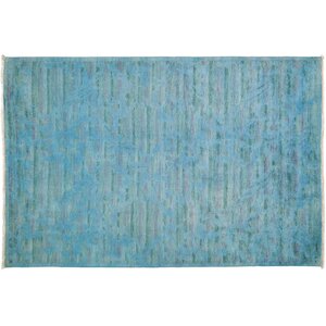 One-of-a-Kind Vibrance Hand-Knotted Blue Area Rug