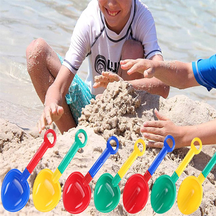 6 Pcs/Bag Sand Beach Toy Multi-Color Plastic Spade Shovel Rake Water Tools Toys 