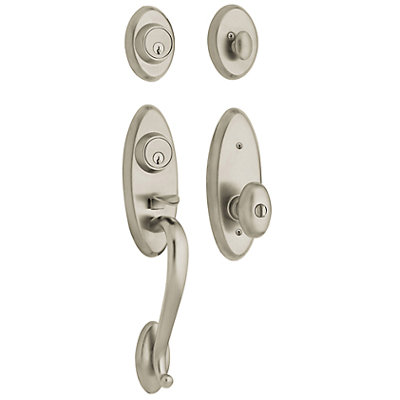 Landon Single Cylinder Handleset With Interior Knob Baldwin Color