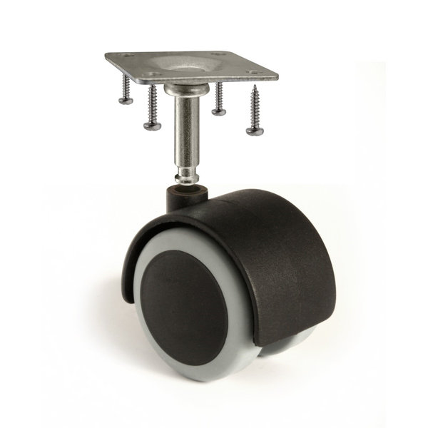 50mm 2'' Swivel Wheel RUBBER PVC On Plate Castor Chair Table Furniture 