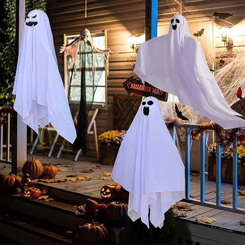 Flying Ghost Halloween Decoration
 The Holiday Aisle Halloween Decorations Hanging Ghost 3 Pack 35 4 Inch
