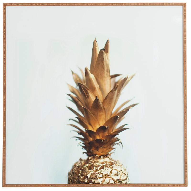 Beachcrest Home The Gold Pineapple Picture Frame Graphic Art Print On Wood Reviews Wayfair