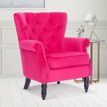 cerise pink velvet chair