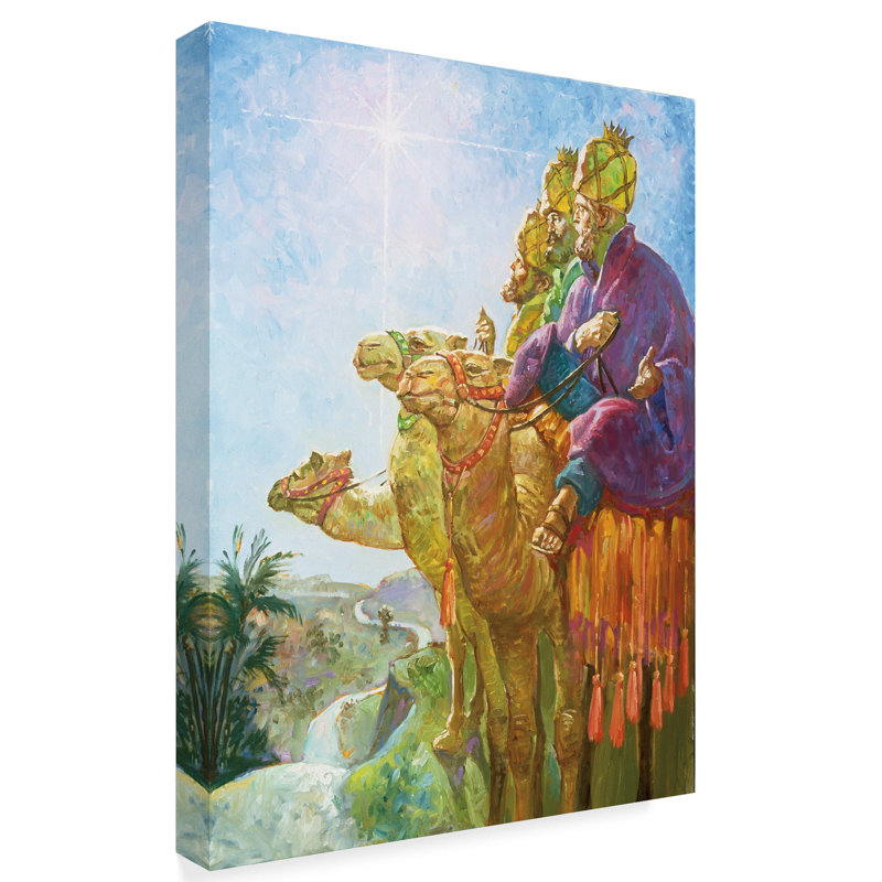 Trademark Art Three Wise Men Camels Oil Painting Print On