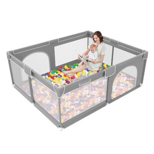 Green Arkmiido Playpen for Baby Foldable and Portable With Balls Baby playpen Hexagonal Folding Playpen with Breathable Mesh and Storage Bag Indoor and Outdoor Play for 0-4 Ages 