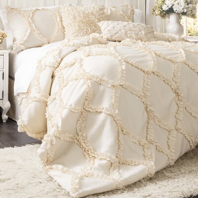 Erion Comforter Set The Twillery Co. Color: Ivory, Size: King