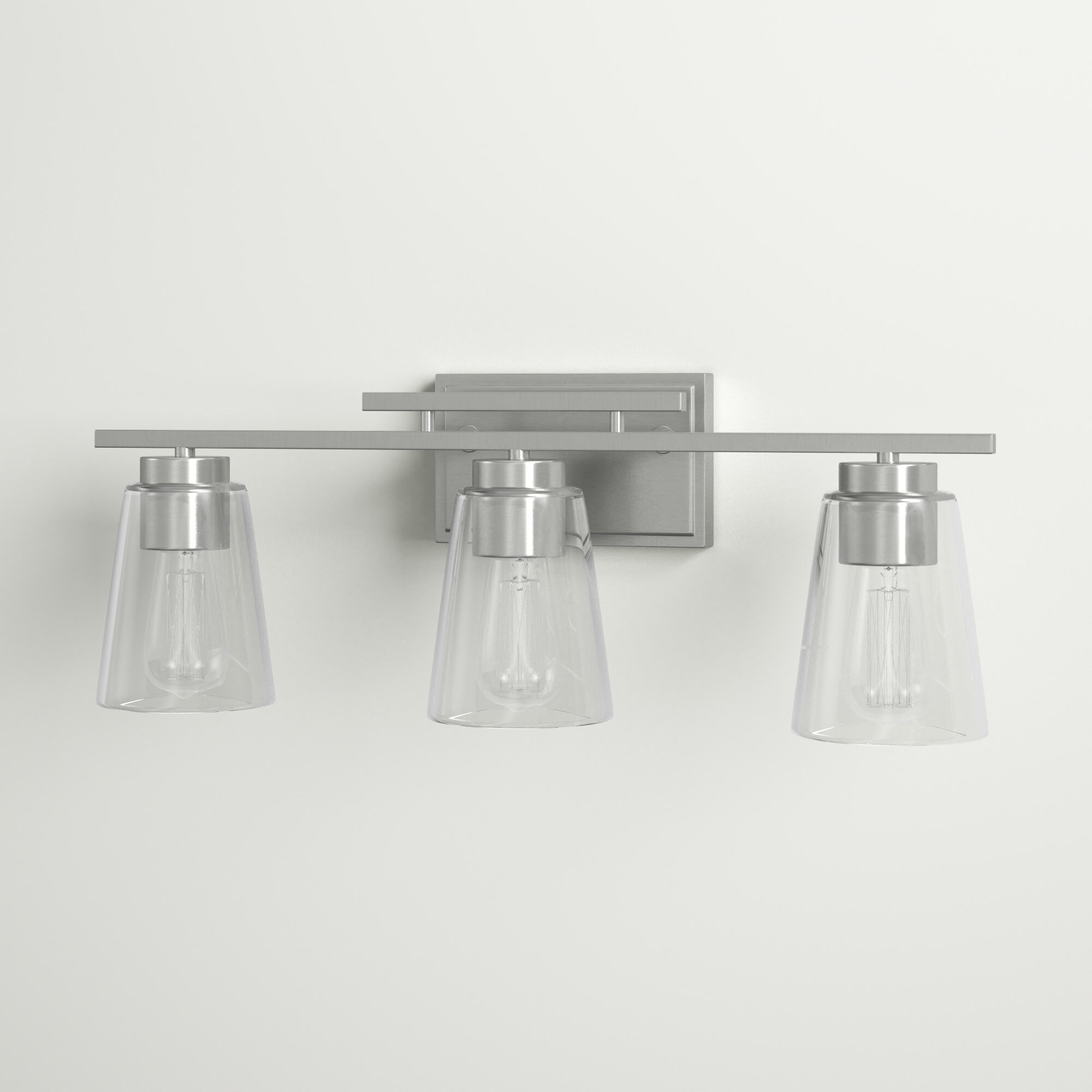 WIHTU 3-Light Crystal Wa LED Bathroom Vanity Light Fixtures Chrome Wall Mounted