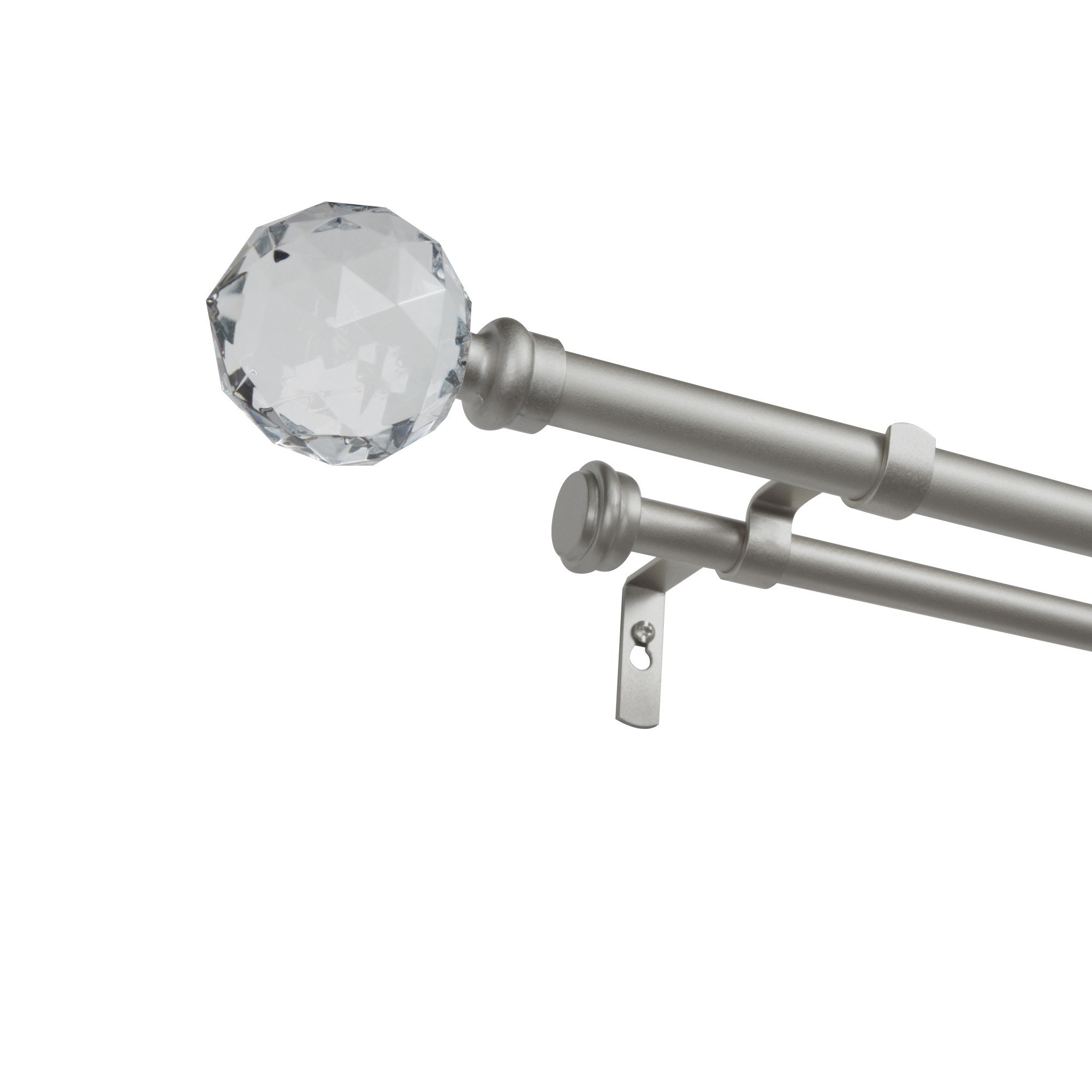 Rosdorf Park Harmoni Crystal Ball Double Curtain Rod Hardware