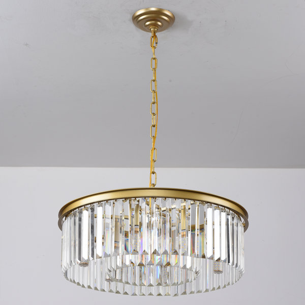 LED Crystal Chandelier Cognac Glass Lamp Ceiling Light Fixtures Stair Lighting 