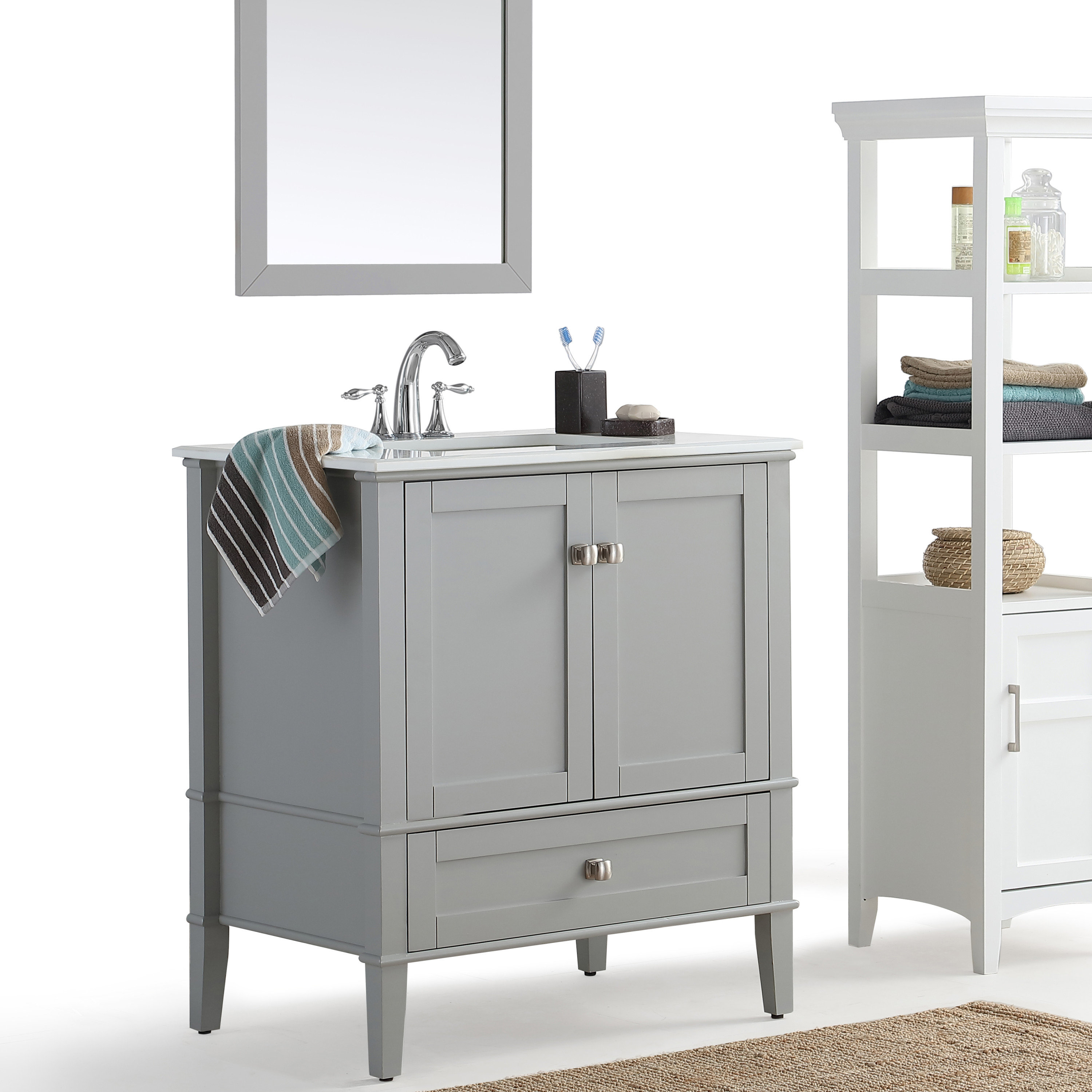 Simpli Home Chelsea 31 Single Bathroom Vanity Set Reviews Wayfair
