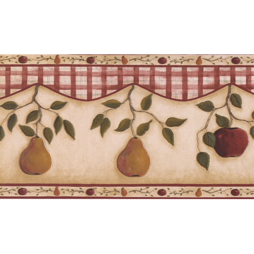 York Wallcoverings 15 L X 13 5 W Apple Pear On Vine Kitchen