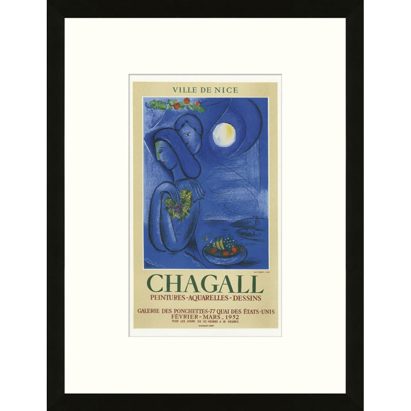 School of Paris 'Galerie des Ponchettes Nice 1952' by Marc Chagall Framed Lithograph