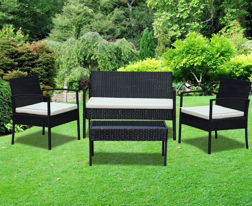 Idsonlinecorp 4 Piece Rattan Sofa Set With Cushions Reviews Wayfair 4 Piece Rattan Sofa Set With Cushions