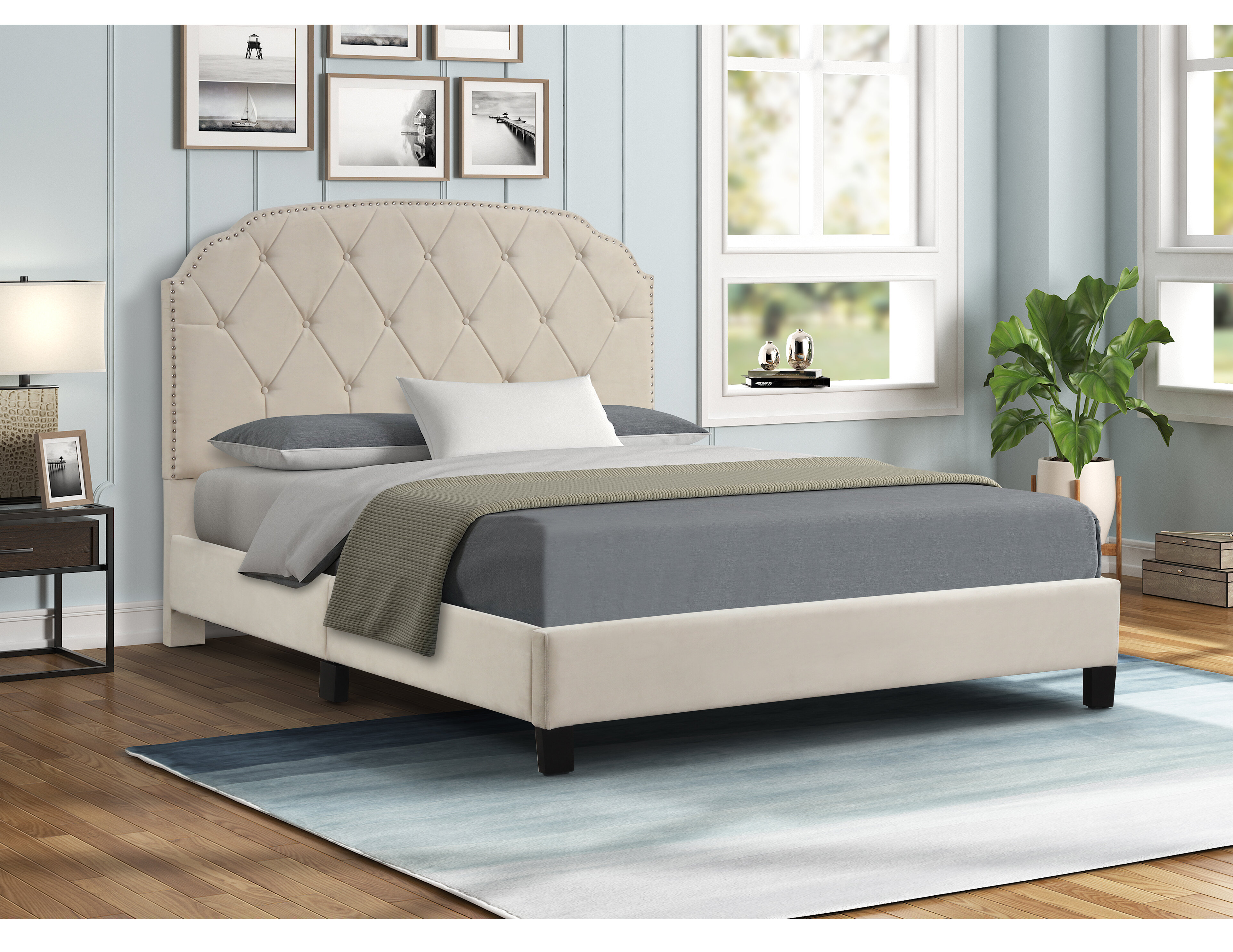 House of Hampton® Damera Upholstered Bed & Reviews | Wayfair