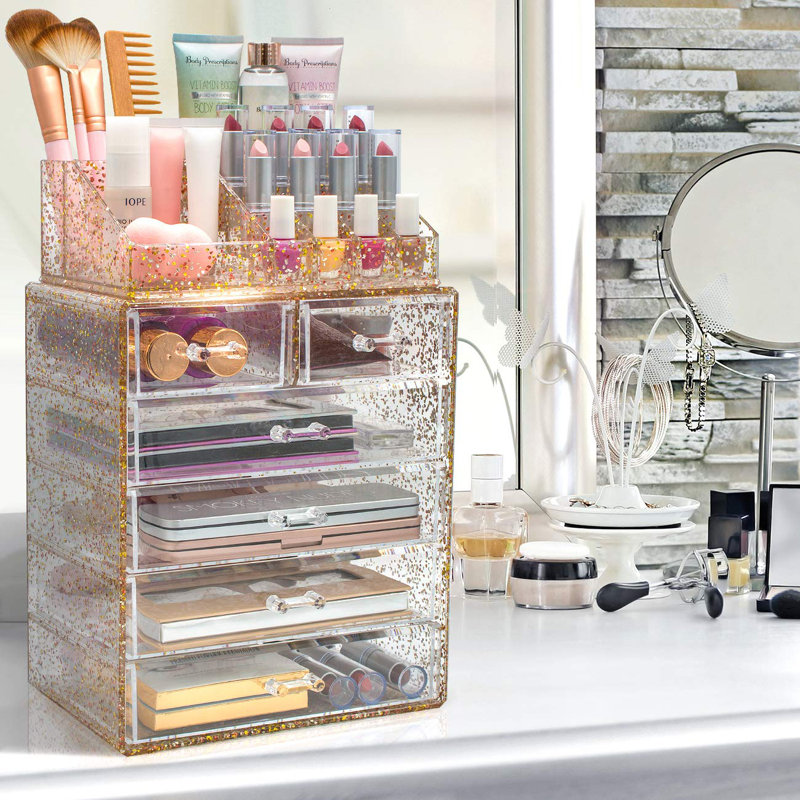 Sorbus Glitter Cosmetic Makeup And Jewelry Storage Case Spacious