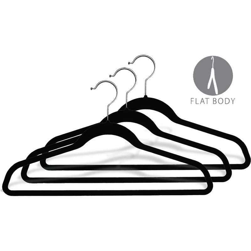 Rebrilliant Ultra Thin Slimline Velvet Non Slip Hanger With Fixed