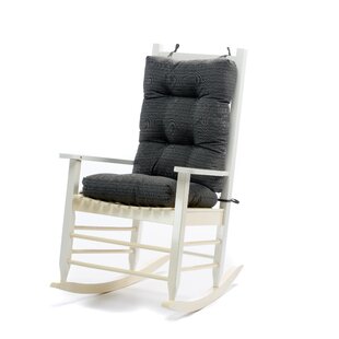 Rocking Chair Cushions Set Non-Slip Pad Cover Seat Outdoor Rocker Solid Indigo 