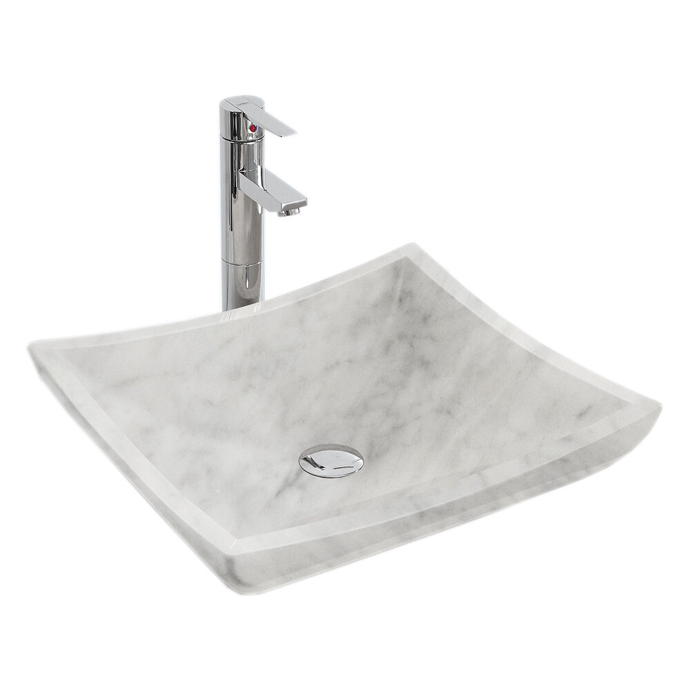 Wyndham Collection Avalon Stone Square Vessel Bathroom Sink Reviews Wayfair