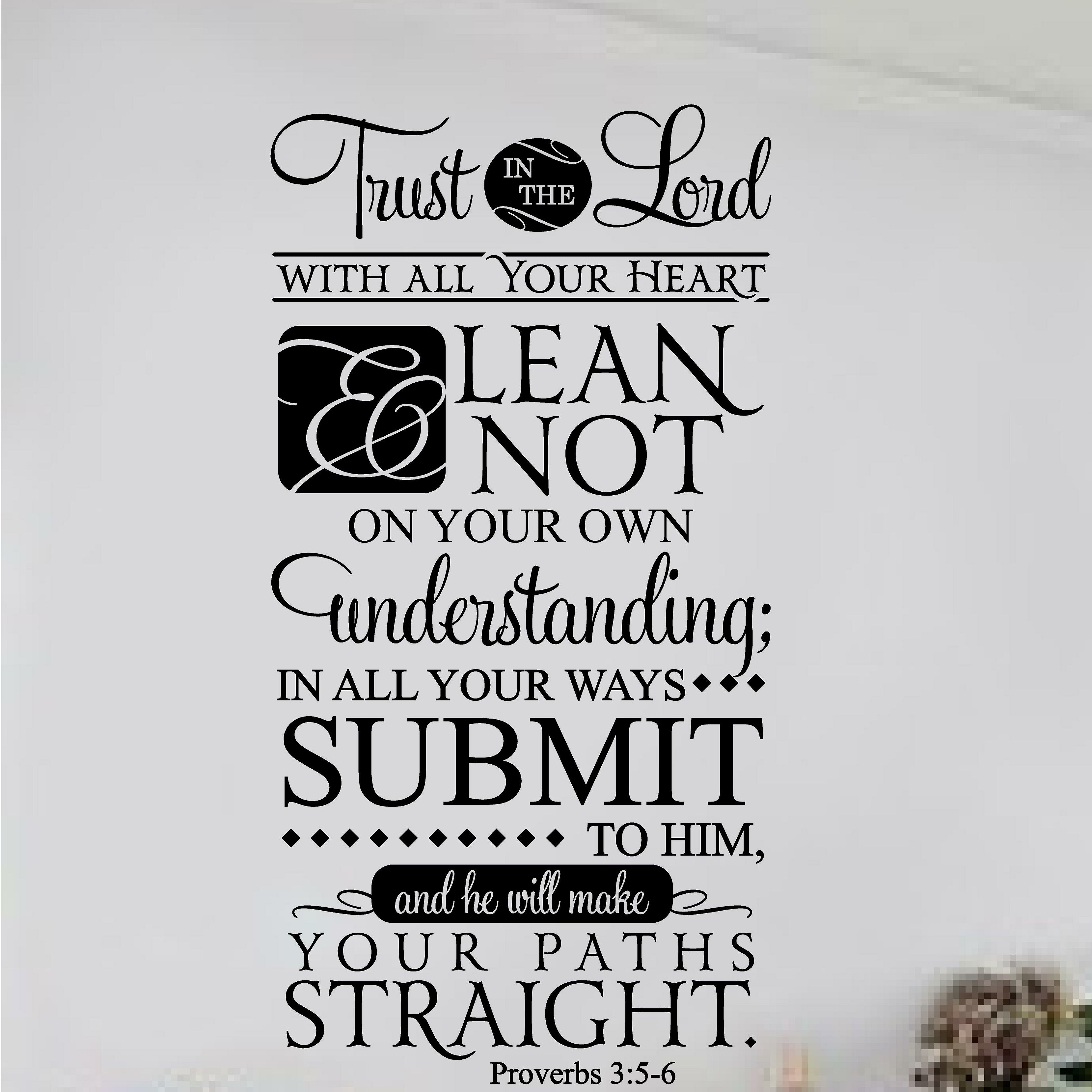 Wall Decal Bible Quote Trust In The Lord Vinyl Sticker Art