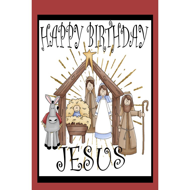 Jesus is the Greatest Gift Winter Nativity Star Garden Yard Banner House Flag
