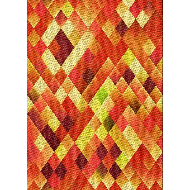 East Urban Home Geometric Wool Orange/Yellow Area Rug | Wayfair