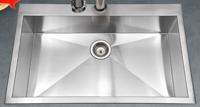 Bellus 33 L X 22 W Zero Radius Topmount Large Single Bowl Kitchen Sink