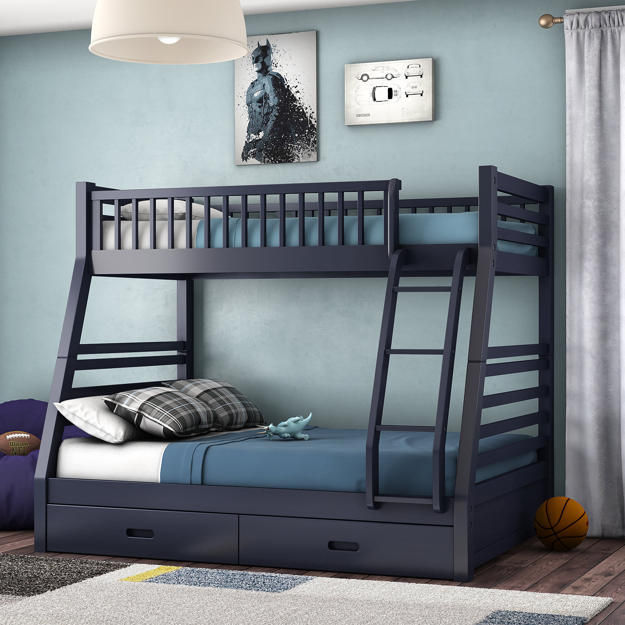 Rae Rafael Twin Over Full Bunk Bed with 
