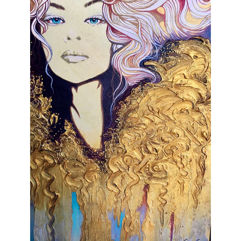 Latitude Run Golden Girl Acrylic Painting Print On Wrapped