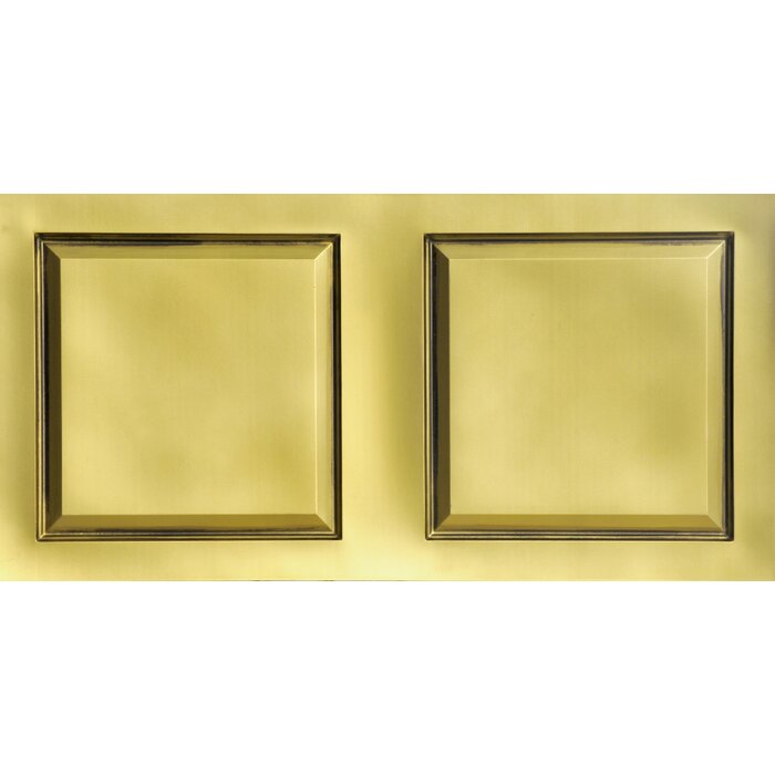 Raised Panel 2 Ft X 4 Ft Lay In Ceiling Tile In Antique Brass