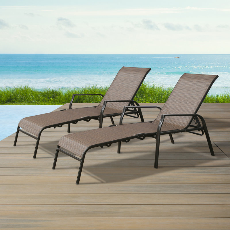 Winston Porter Patio Outdoor Chaise Lounge Chairs, Folding ... Winston Porter Patio Outdoor Chaise Lounge Chairs, Folding ... on Living Accents Sling Folding Chaise id=81057