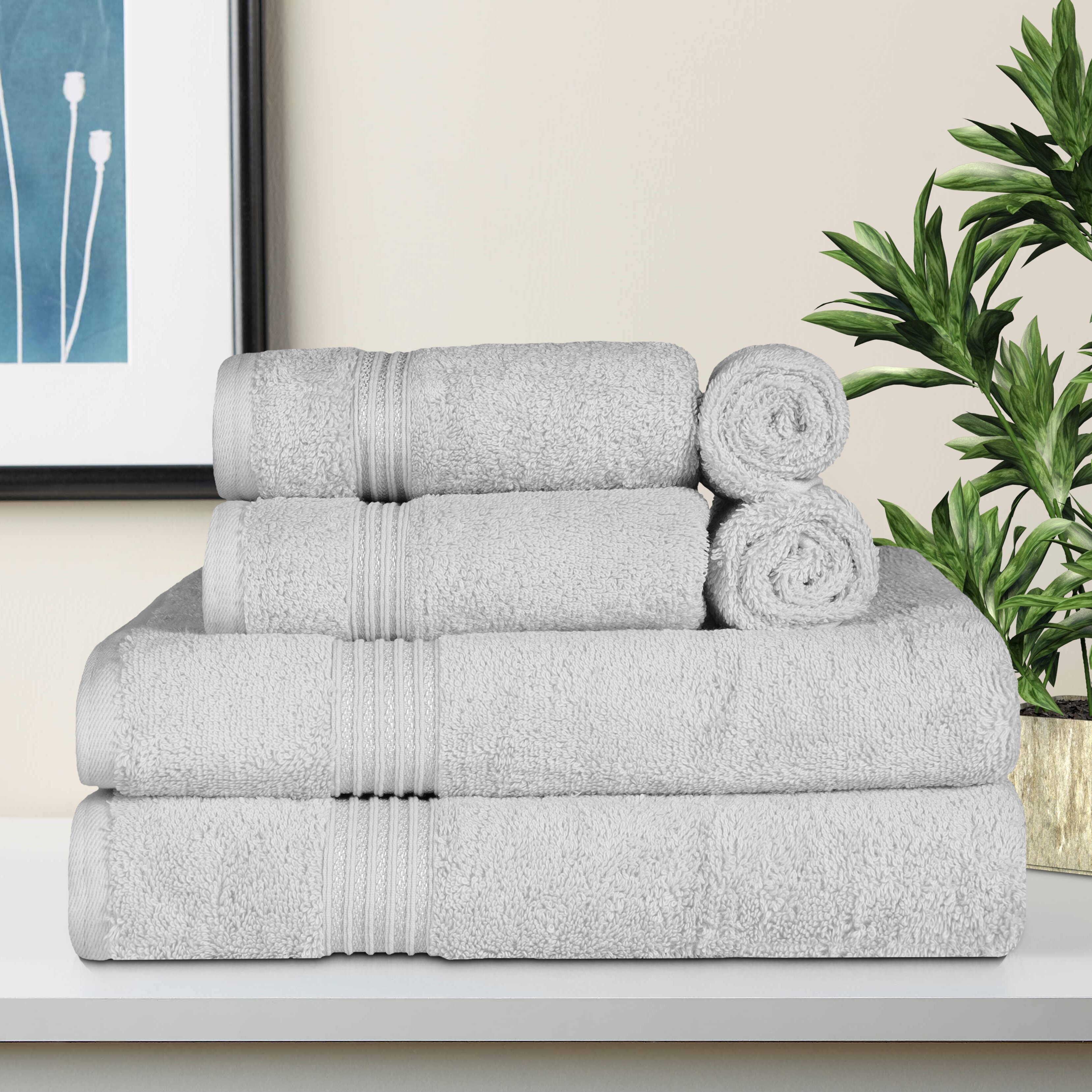 white natural gray black blue kitchen towels pure linen towel set Four guest towels