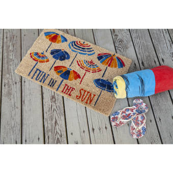 Winston Porter Pendley Hello Sunshine Personalized 27 In X 18 In Non Slip Outdoor Door Mat Wayfair