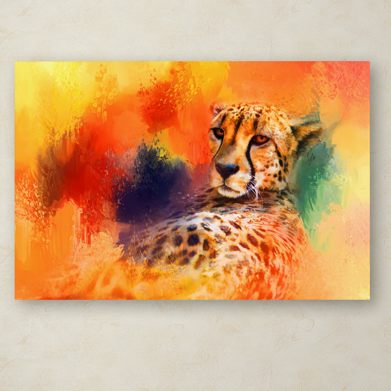 Trademark Art Colorful Expressions Cheetah Graphic Art Print On