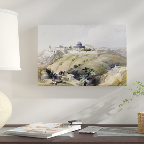East Urban Home View Of Jerusalem Graphic Art Print On Canvas Wayfair