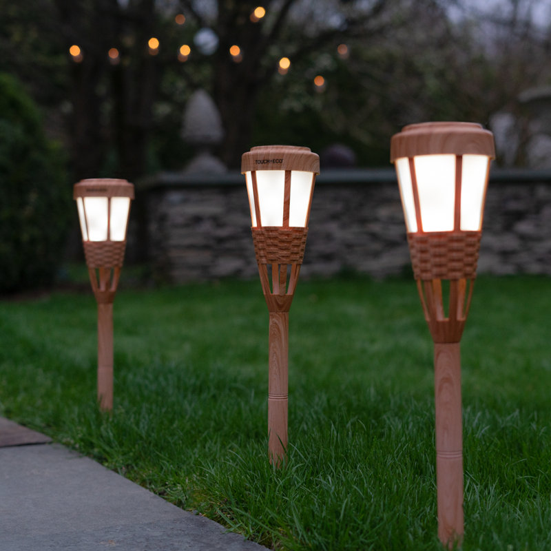 Touch Of Eco Bamboo Solar Powered Tiki Torch Reviews Wayfair