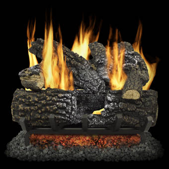 Pleasant Hearth Arlington Ash Vented Natural Gas Fireplace Log Set