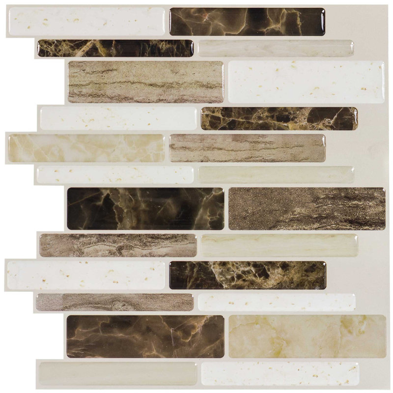 Mosaictileoutlet 10 X 10 Vinyl Peel Stick Mosaic Tile In Beige Brown Reviews Wayfair