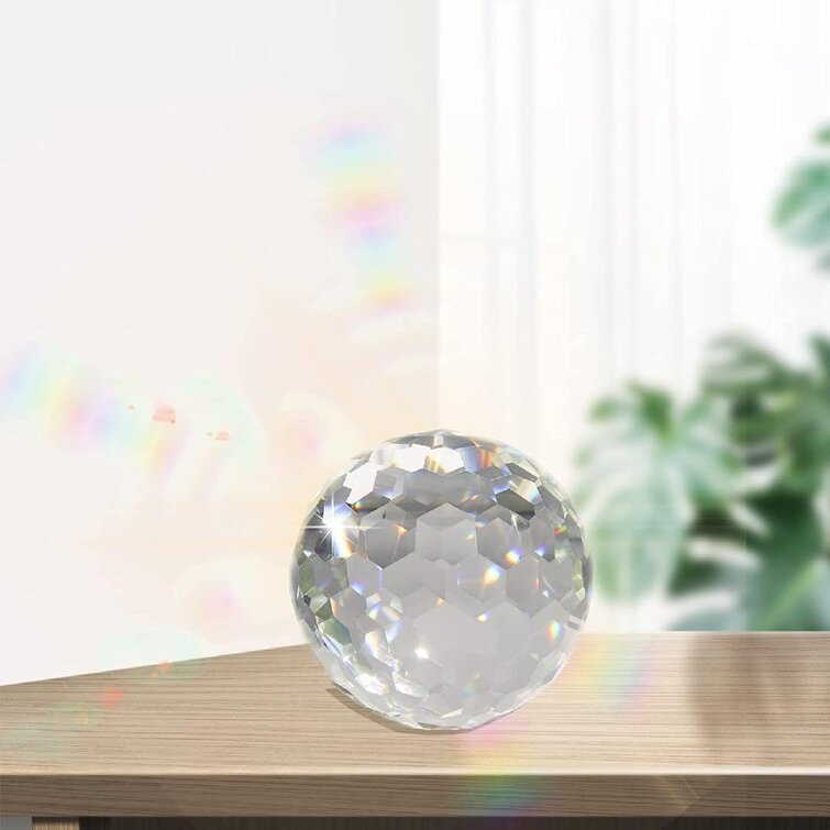 Clear Cut Crystal Sphere Faceted Gazing Ball Prisms Suncatcher Home Decor 