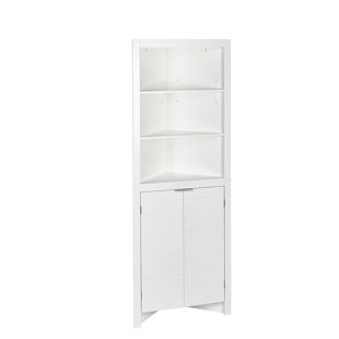 Tall Bathroom Corner Cabinet Wayfair Gunn Tall Corner 23 31 W X 63 88 H Cabinet