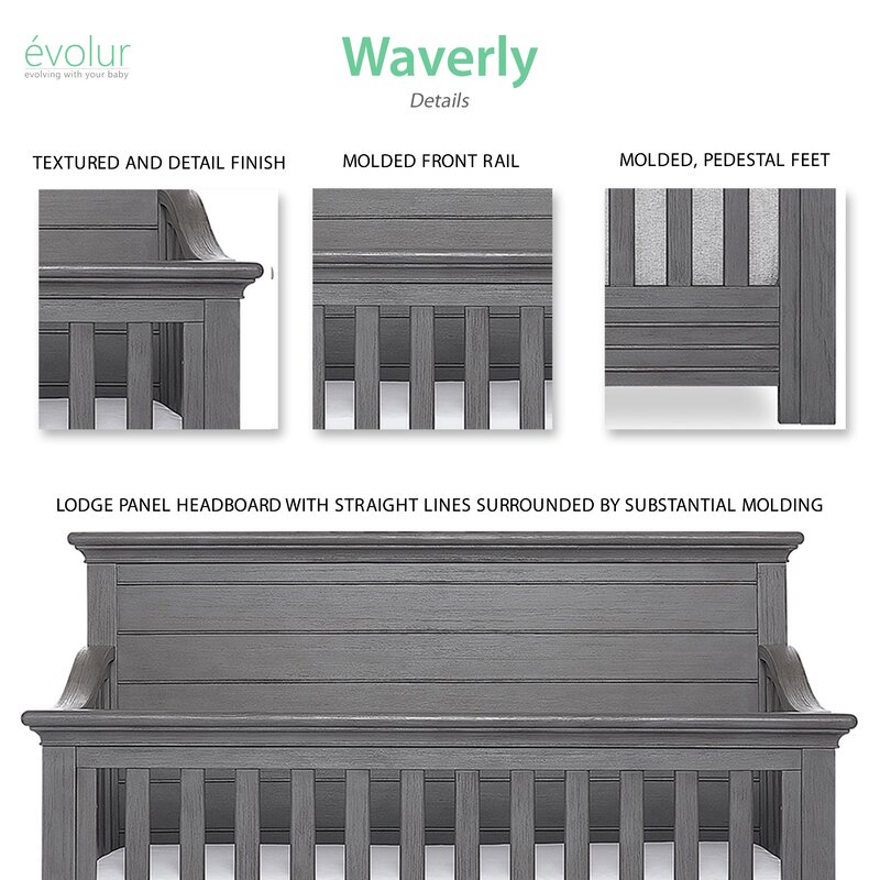 Evolur Waverly Panel 5 In 1 Convertible Crib Wayfair