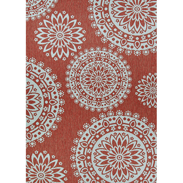 Sol 72 Outdoor Waldenburg Flower Coral And Dune Orange Brown Indoor Outdoor Area Rug Reviews Wayfair