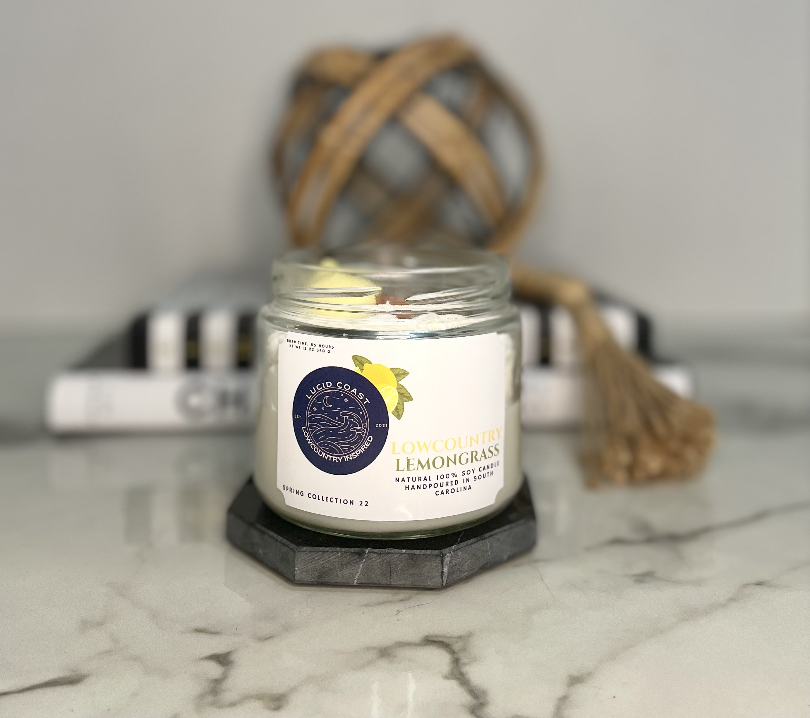 Lucid Coast Candle Company Lowcountry Lemongrass Vegan Soy Candle Wayfair