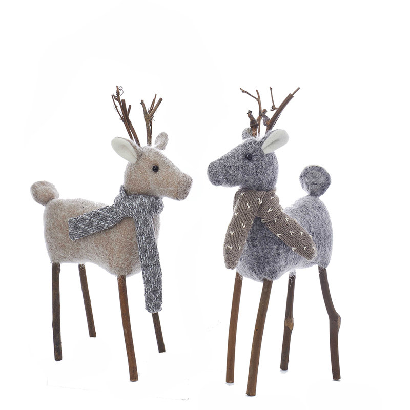 Kurt Adler 2 Piece Fabric Deer Table Hanging Figurine Set Wayfair